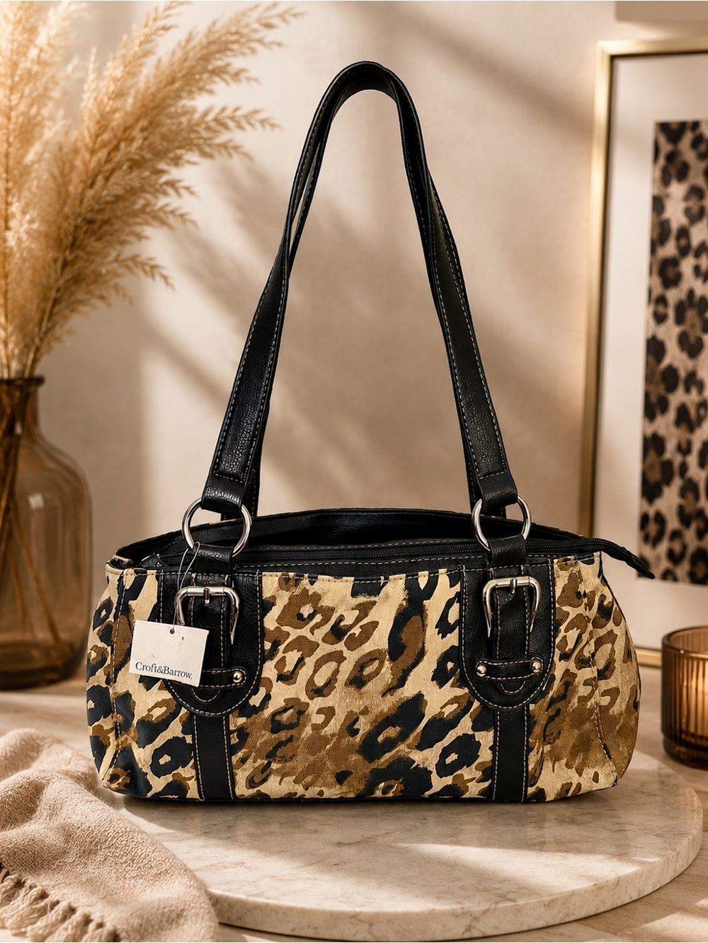 NWT - Croft & Barrow Leopard Print Shoulder Bag